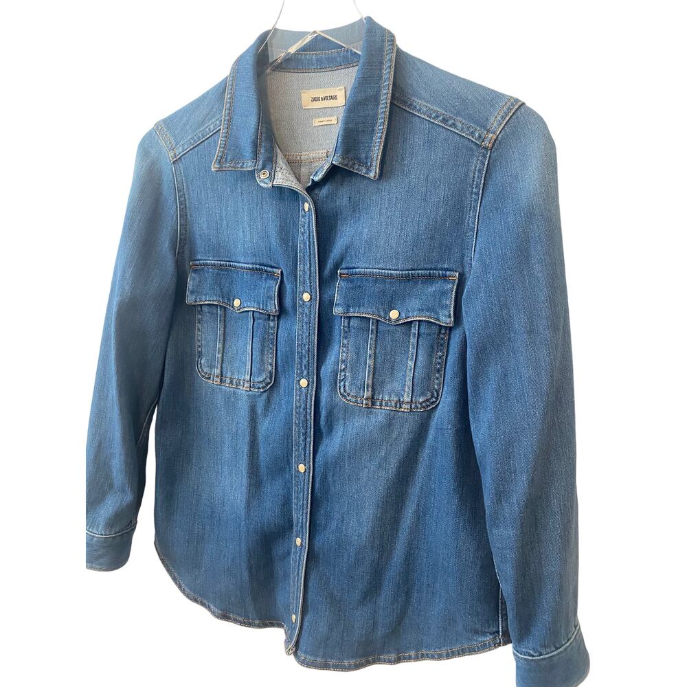 ZAGID & VOLTAIRE TARO DENIM BUTTON UP SIZE XS - Picture 3 of 10